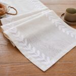 Wracra Embroidered Table Runner Irregular Willow Leaf Table Runners 72 Inches Lo... - Image 2