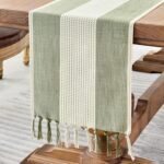 Wracra Linen Table Runner, Farmhouse Macrame Table Runners 72 Inches Long for Di... - Image 2