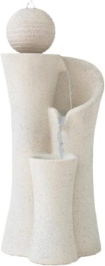 XBrand 41" Modern Sphere Curve Cascading Fountain, Resin - Image 2
