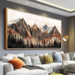 XIGUANGART Mountain Landscape Abstract Pictures Large Canvas Wall Art For Living... - Image 2