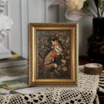 XJYISUO Vintage Gold Framed Wall Art Dark Academia Wall Art Fox Pictures Wall De... - Image 2