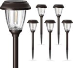XMCOSY+ Solar Pathway Lights Outdoor, Glass & Stainless Steel Garden Lights with... - Image 2