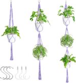XXXFLOWER 3 Pack Macrame Plant Hanger Indoor Set with Hooks Handmade Woven Cotto... - Image 2