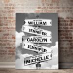 Xukaenus Custom Canvas Street Sign Names, Black And White Family Date Night Wall... - Image 2