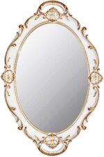 YCHMIR Vintage Mirror Small Wall Mirror 14.5 x 10 inchs Oval White - Image 2