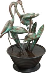 YEAHOME Tabletop Water Fountain with Standing Metal Crane for Home Decor, 3-Tier... - Image 2
