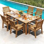 YEFU HIPS Patio Table Set: 7 Piece Outdoor Table and Chairs Dining Furniture Set... - Image 2