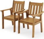YEFU Outdoor Patio Chairs Set of 2: All Weather Outdoor Dining Chairs with Wide ... - Image 2