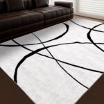 YIHOUSE 6'x9' Black and White Rug- Washable Area Rug for Living Room Bedroom, La... - Image 2