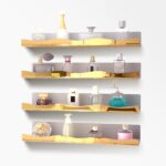 YMVV 15.7 in Large Golden Reflective Acrylic Mounted Floating Shelf, Perfume Org... - Image 2