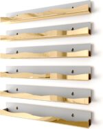 YMVV Wall-Mounted Nail Polish Organizer Rack - 15-Inch Gold Mirror Finish Nail P... - Image 2