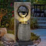 YOLENY Tall Outdoor Fountain with LED Lights, 39.7'' H Water Fountain Modern, Ou... - Image 2