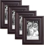 Yaetm 4x6 Picture Frame Set of 4, 1.4” Wide Molding & Dark Brown Photo Frames wi... - Image 2