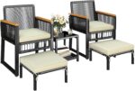 Yaheetech 5-Piece Outdoor Conversation Set, Wicker Rattan Patio Furniture Set w/... - Image 2