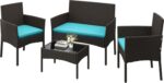 Yaheetech Patio Furniture Set 4 Pieces Conversation Sets, Rattan Chair Wicker Se... - Image 2
