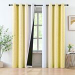 Yellow Ombre Full Blackout Curtains 95 Inches Long for Living Room Bedroom, Ener... - Image 2
