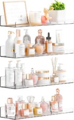 Yieach 4 Pack 15" Acrylic Shelves for Wall,Bathroom,Bedroom - with Adhesive - No... - Image 2