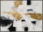 Yihui Arts Hand Painted Abstract Wall Art with Gold Foil Accents, Black and Whit... - Image 2