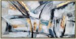 Yihui Arts Hand Painted Framed Abstract Canvas Wall Painting with Gold Foil - Image 2