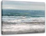 Yihui Arts Large Living Room Wall Arts Hand Painted Modern Abstract Seascape Can... - Image 2