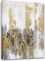 Yihui Arts Modern Abstract Skyline Canvas Wall Artwork with Gold Foil Hand Paint... - Image 2