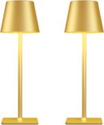Yogaret 2 Pack Gold Rechargeable Table Lamps,Cordless Lamp with 6000mAh Battery ... - Image 2