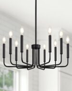 Yunnix 10 Light Matte Black Chandelier, Farmhouse Chandeliers for Dining Room Li... - Image 2