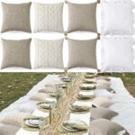 Yuntau Boho 8 Pcs Picnic Pillow Covers Only 18x18 Inch Boho Aesthetic Throw Cush... - Image 2