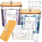 ZOUTOG Laundry Pods Container Set of 3 - Acrylic Detergent Organizer with Bamboo... - Image 2