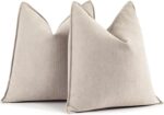 ZWJD Beige Pillow Covers 22x22 Set of 2 Chenille Throw Pillow Covers with Elegan... - Image 2