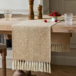 ZeeMart Beige Table Runners 72 Inches Long, Burlap Linen Style Rustic Farmhouse ... - Image 2