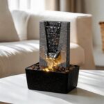 Zen Tabletop Indoor Water Fountain - Indoor Waterfall with LED Light, Relaxing W... - Image 2