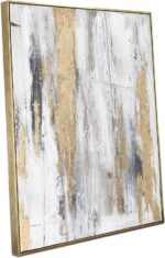 Zessonic Abstract Wall Art with Gold Foil - 24 x 32 Inches Gold and Gray Canvas ... - Image 2