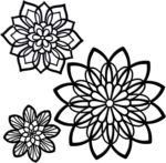 Zzbakress 3 Pieces Metal Flowers Wall Decor, Black Wall Decors, Flower Art Wall ... - Image 2