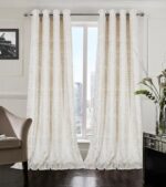 always4u White Soft Velvet Curtains 108 Inch Length Long Luxury Bedroom Curtains... - Image 2