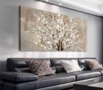 arteWOODS Flower Canvas Wall Art for Living Room Plum Blossom Pictures for Bedro... - Image 2