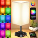 cozoo Bluetooth/WiFi RGB & USB Bedside Table Lamp with 3 USB Charging Ports and ... - Image 2