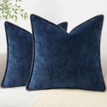 decorUhome Chenille Soft Cozy Throw Pillow Covers 20x20 Set of 2, Modern Farmhou... - Image 2