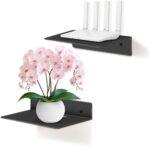 eZAKKA Black Metal Shelf, Metal Floating Shelves, 9" Heavy Duty Industrial Moder... - Image 2
