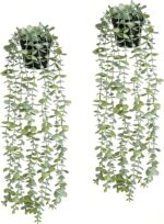 echosari 2 PCS Fake Hanging Plants, Artificial Potted Plants Eucalyptus, Greener... - Image 2