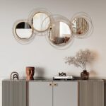 hoamry Modern Wall Mirror, Large Gold Round Mirror Creative 3D Overlapping 4 Rin... - Image 2
