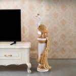 homary 27.6" Decorative Peacock Statue Large Glam Animal Sculpture Resin Crafts ... - Image 2