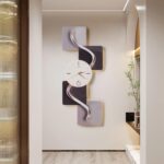homary 39.4" Silent LED Wall Clock - Modern Abstract Geometric Design for Living... - Image 2
