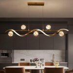 homary Kitchen Island Light with Glass Globes, 51.2" Gold Chandelier Dimmable Li... - Image 2