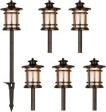 hykolity Low Voltage ORB LED Landscape Path Light with Crackled Glass Shade, 3.4... - Image 2