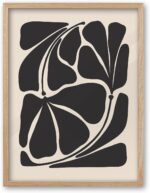 iHery Natural OAK Wood Abstract Plant Framed Wall Art, Large 16x20 in Beige Blac... - Image 2