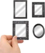 iLAND Mini Mirrors, Dollhouse Accessories on 1:12 Scale, Framed Glass Miniature ... - Image 2