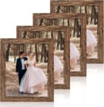 iRahmen 8x10 Picture Frame Set of 4, High Definition Glass Brown Frame, 8 x 10 W... - Image 2