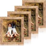 iRahmen 8x10 Picture Frame Set of 4, High Definition Real Glass Rustic Brown Fra... - Image 2