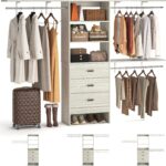 iSunirm 8FT Closet System, 96'' Closet Organizer System with 3 Hanging Rods, Wal... - Image 2